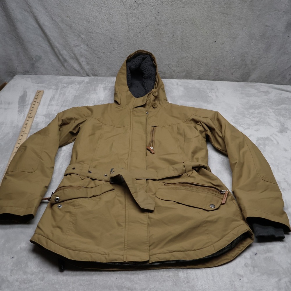 Columbia Jacket Women Medium Brown Carson Pass II Omni-Heat Insulated Belt Parka
